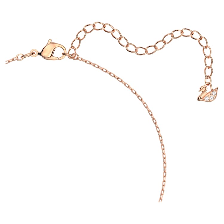 Una necklace, Round cut, White, Rose gold-tone plated by SWAROVSKI