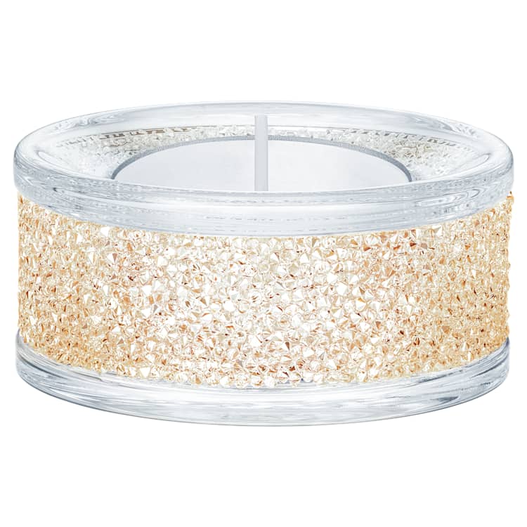 Shimmer tea light holder, Gold tone by SWAROVSKI