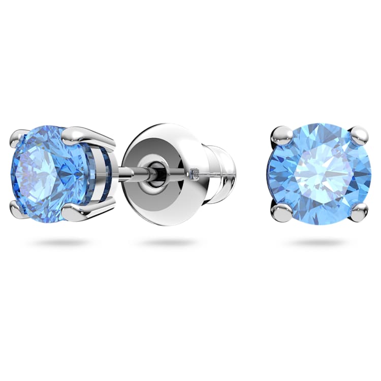 Una set, Round cut, Blue, Rhodium plated by SWAROVSKI