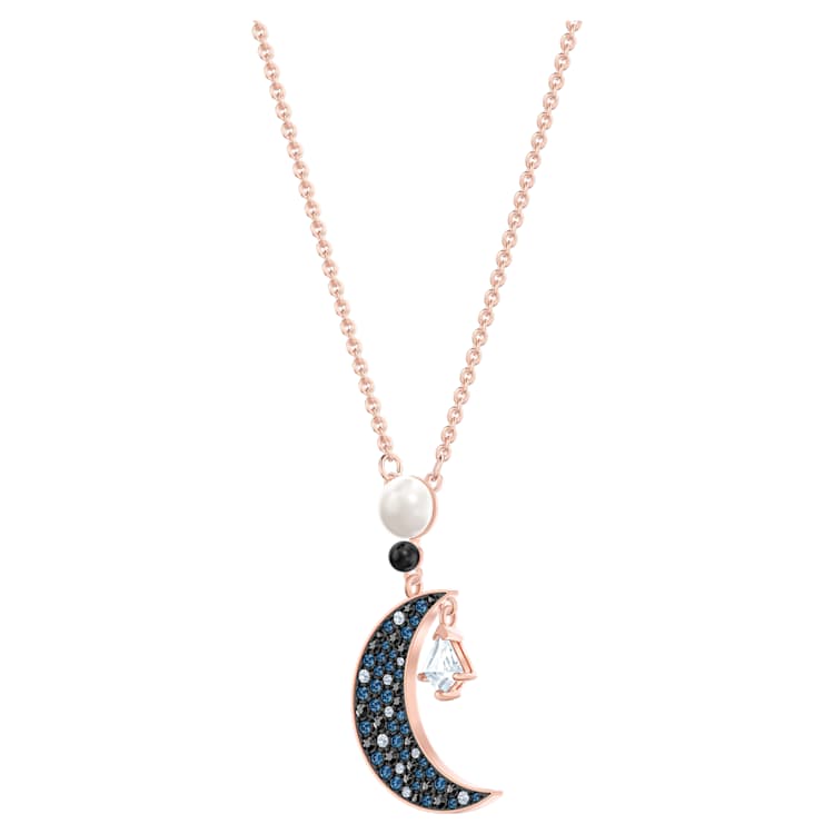 Symbolica pendant, Moon and star, Multicoloured, Rose gold-tone plated by SWAROVSKI