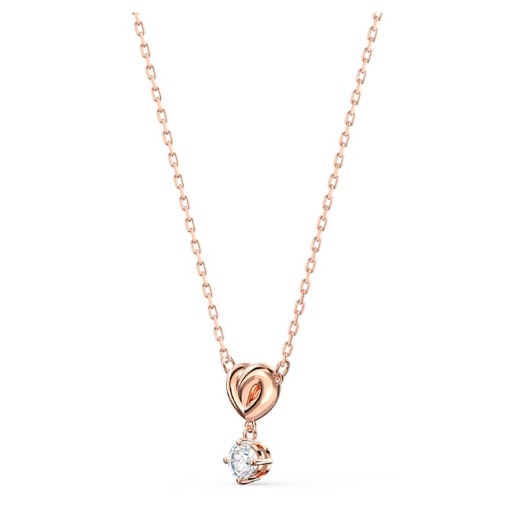 Lifelong Heart pendant, White, Rose gold-tone plated by SWAROVSKI