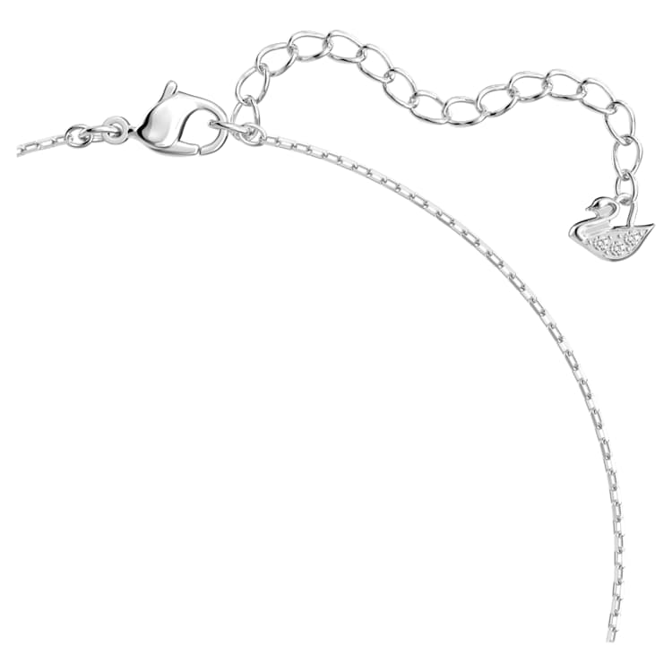 Mesmera necklace, Heart, White, Rhodium plated by SWAROVSKI