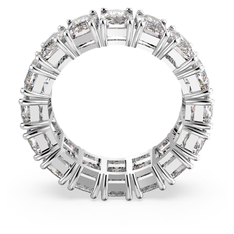 Matrix Vittore ring, Rectangular cut, White, Rhodium plated by SWAROVSKI