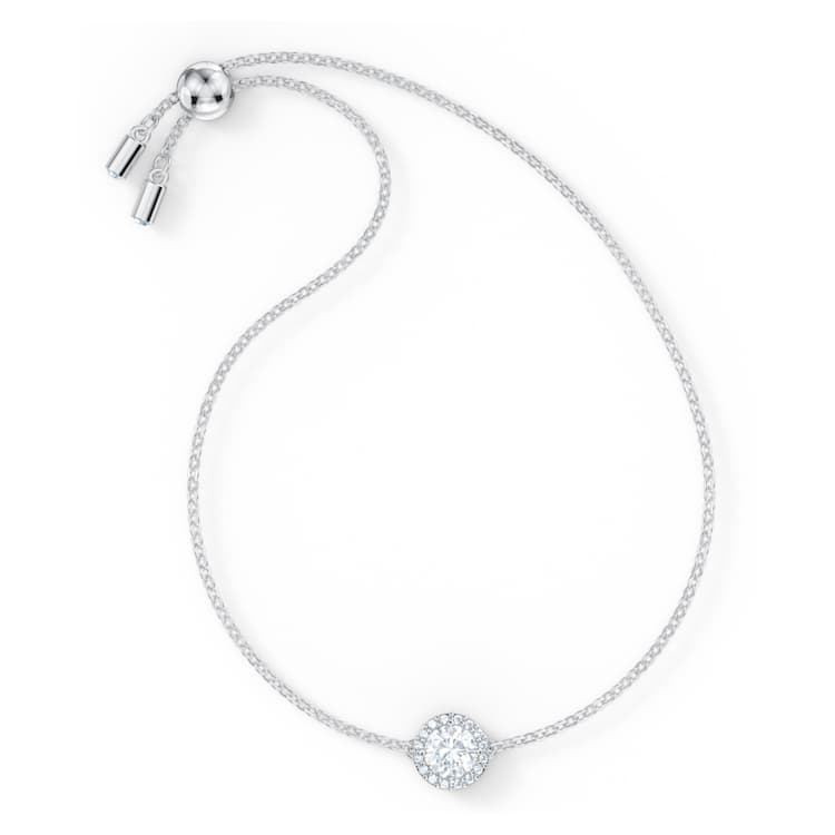 Una Angelic bracelet, Round cut, White, Rhodium plated by SWAROVSKI