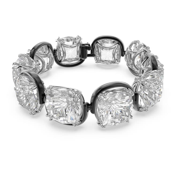 Harmonia bracelet, Cushion cut, White, Mixed metal finish by SWAROVSKI