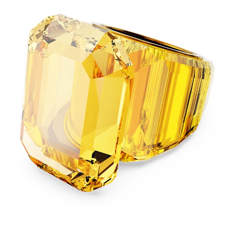 Lucent cocktail ring, Octagon cut, Yellow by SWAROVSKI