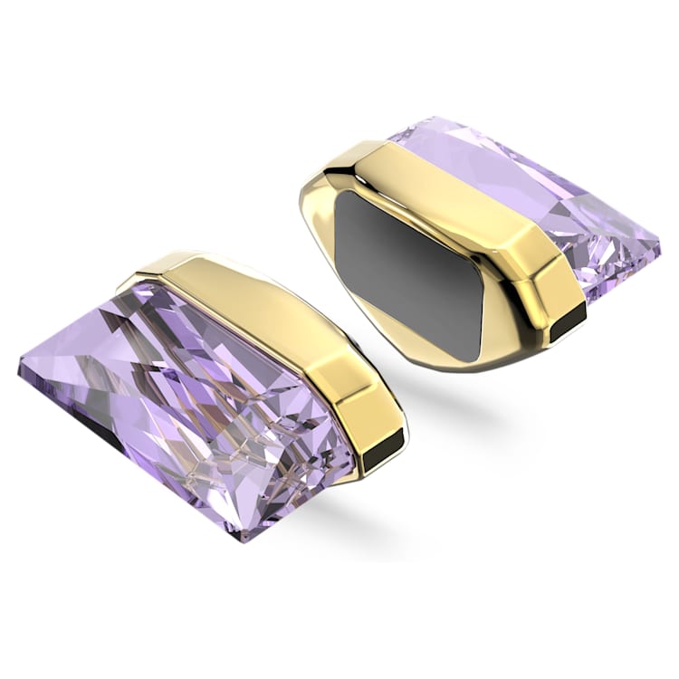 Lucent ear cuff, Single, Magnetic closure, Purple, Gold-tone plated by SWAROVSKI