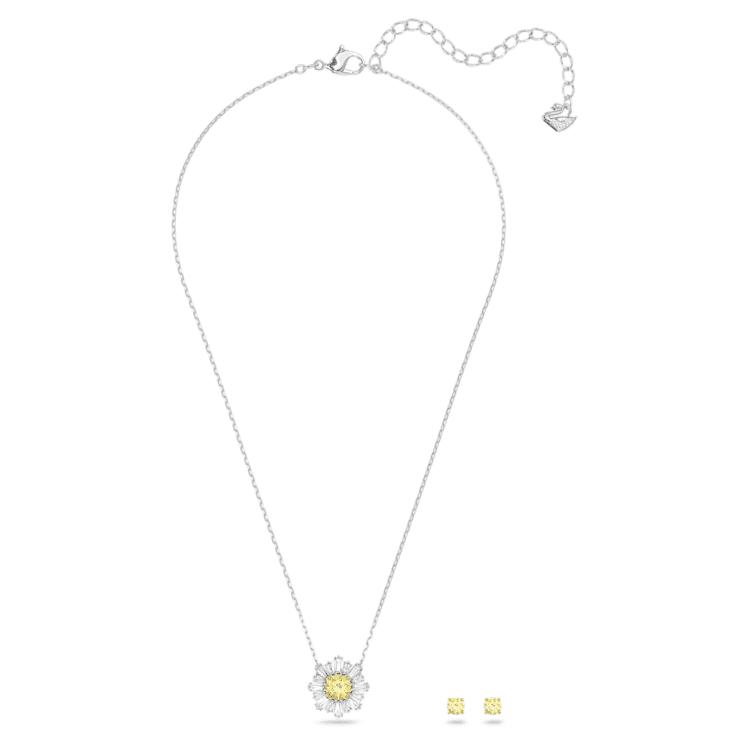 Idyllia set, Mixed cuts, Sun, Yellow, Mixed metal finish by SWAROVSKI