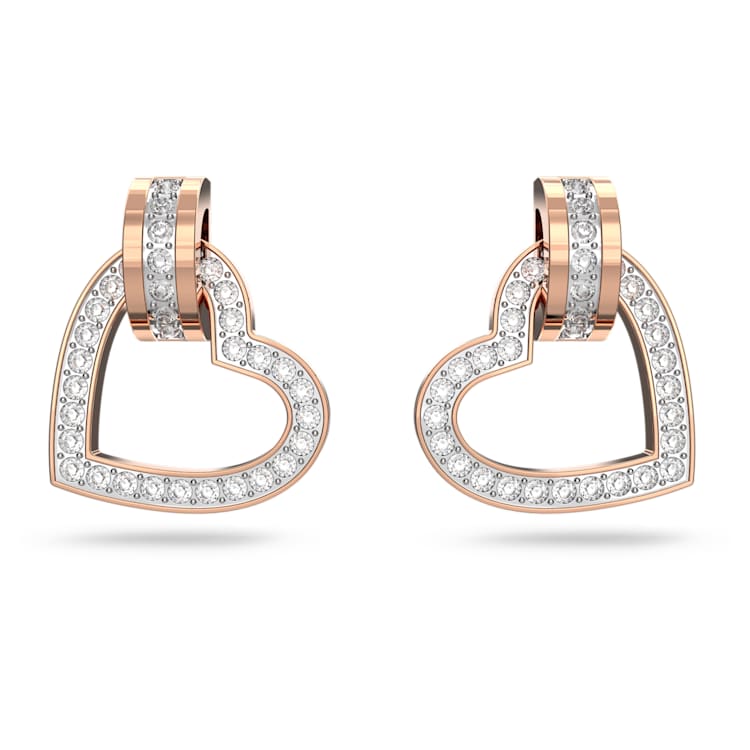 Swarovski rose gold heart earrings sales