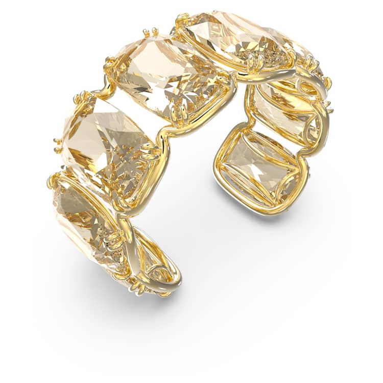 Harmonia cuff, Oversized floating crystals, Gold tone, Gold-tone plated by SWAROVSKI