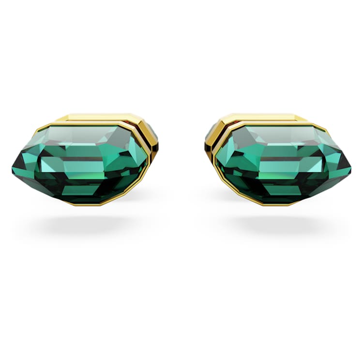 Lucent stud earrings, Green, Gold-tone plated by SWAROVSKI