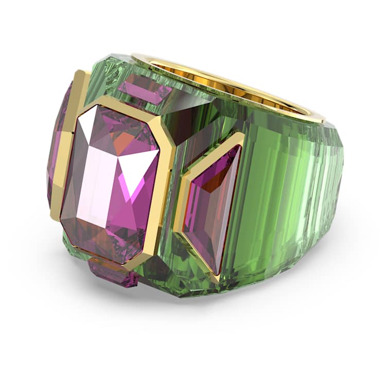 Chroma cocktail ring, Multicoloured, Gold-tone plated by SWAROVSKI