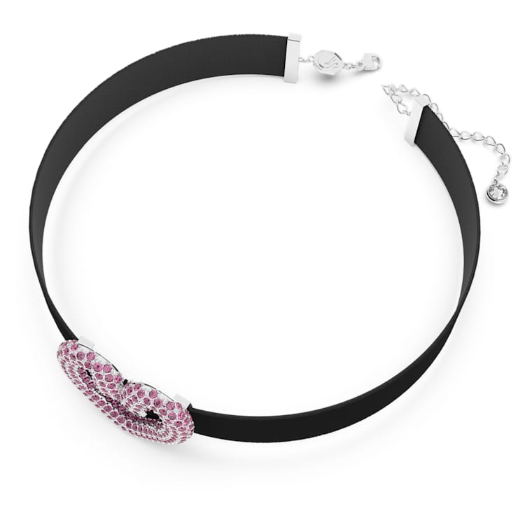 Sublima choker, Heart, Pink, Rhodium plated by SWAROVSKI