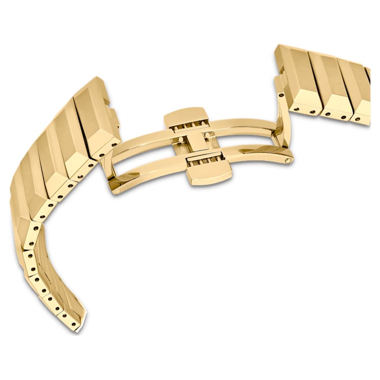 Watch, 37mm, Swiss Made, Metal bracelet, Gold tone, Gold-tone finish by SWAROVSKI