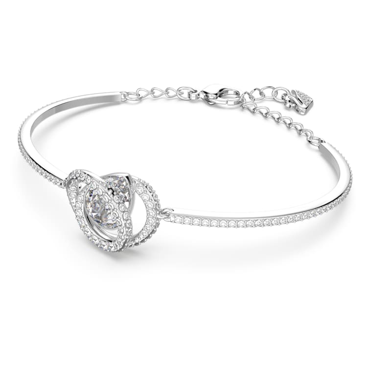 Generation bangle, White, Rhodium plated by SWAROVSKI