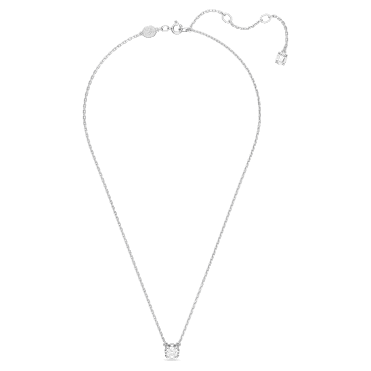 Stilla pendant, Round cut, White, Rhodium plated by SWAROVSKI