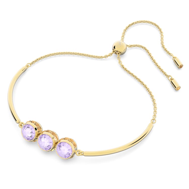 Chroma bracelet, Round cut, Multicoloured, Gold-tone plated by SWAROVSKI