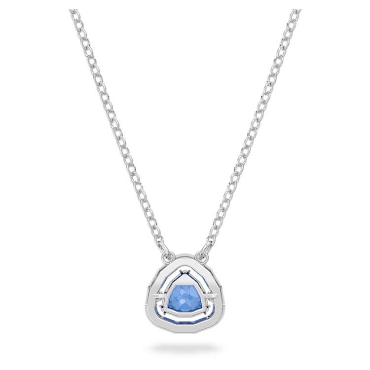 Una necklace, Trilliant cut, Blue, Rhodium plated by SWAROVSKI