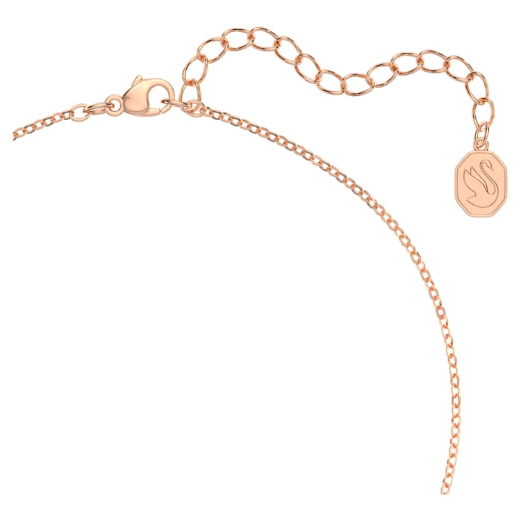 Una necklace, Trilliant cut, White, Rose gold-tone plated by SWAROVSKI