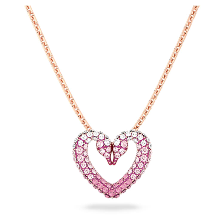 Sublima pendant, Heart, Small, Pink, Rose gold-tone plated by SWAROVSKI