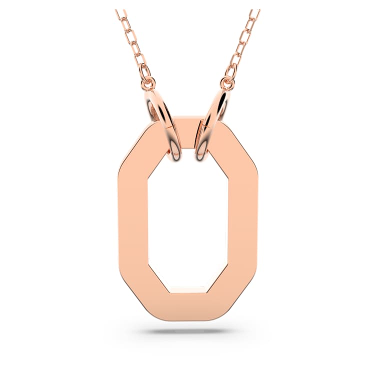 Dextera pendant, Octagon shape, White, Rose gold-tone plated by SWAROVSKI