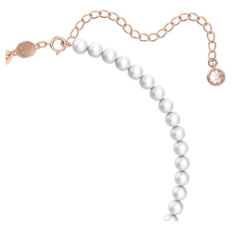 Stella necklace, Star, White, Rose gold-tone plated by SWAROVSKI