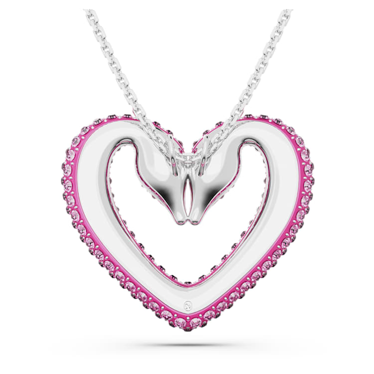 Sublima pendant, Heart, Large, Purple, Rhodium plated by SWAROVSKI