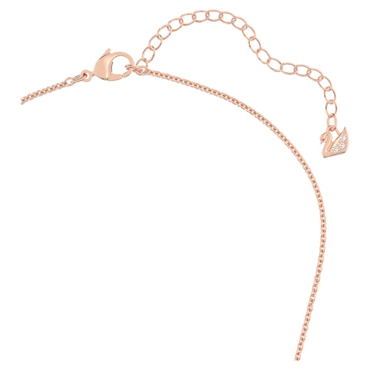 Una Angelic necklace, Square cut, White, Rose gold-tone plated by SWAROVSKI