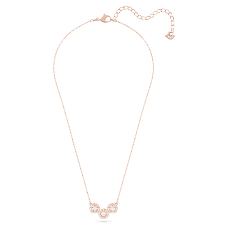 Una necklace, Round cut, White, Rose gold-tone plated by SWAROVSKI