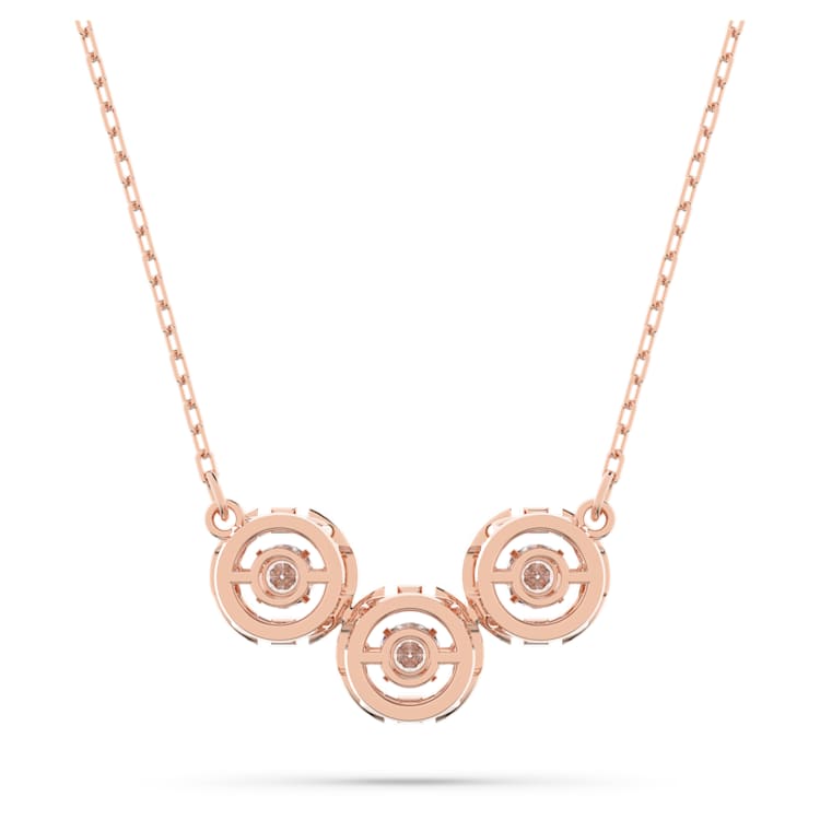 Una necklace, Round cut, White, Rose gold-tone plated by SWAROVSKI