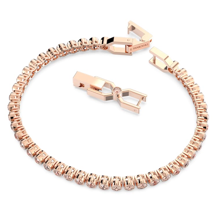 Imber Emily Tennis bracelet, Round cut, Pink, Rose gold-tone plated by SWAROVSKI