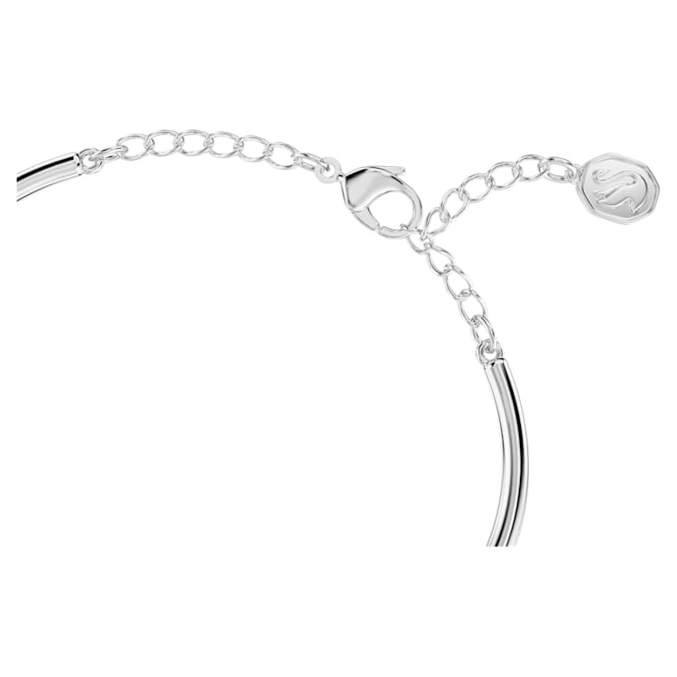 Hyperbola bangle, Bow, White, Rhodium plated by SWAROVSKI