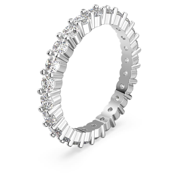 Stilla ring, Set (2), Round cut, White, Rhodium plated by SWAROVSKI