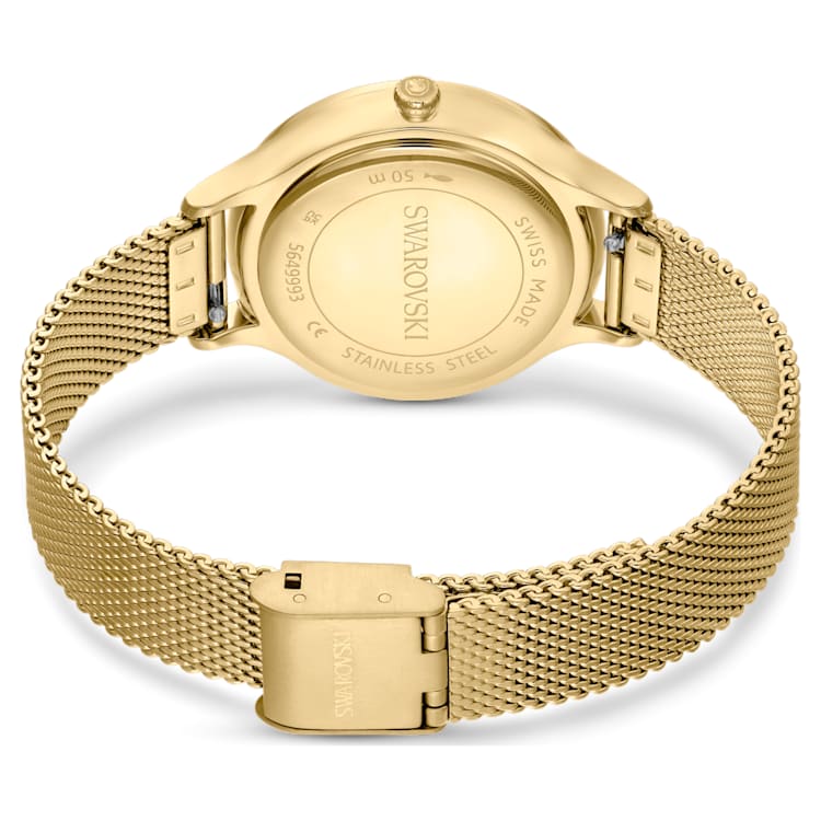 Octea Nova watch, Swiss Made, Metal bracelet, Gold tone, Gold-tone finish by SWAROVSKI