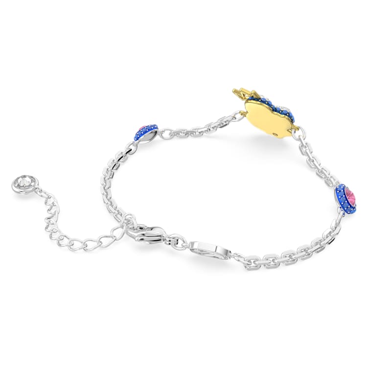 Swan bracelet, Swan, Blue, Rhodium plated by SWAROVSKI