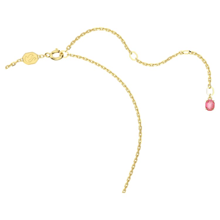 Idyllia necklace, Flower, Pink, Gold-tone plated by SWAROVSKI