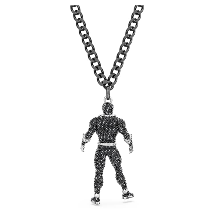 Marvel Black Panther necklace, Black Panther, Black, Ruthenium plated by SWAROVSKI