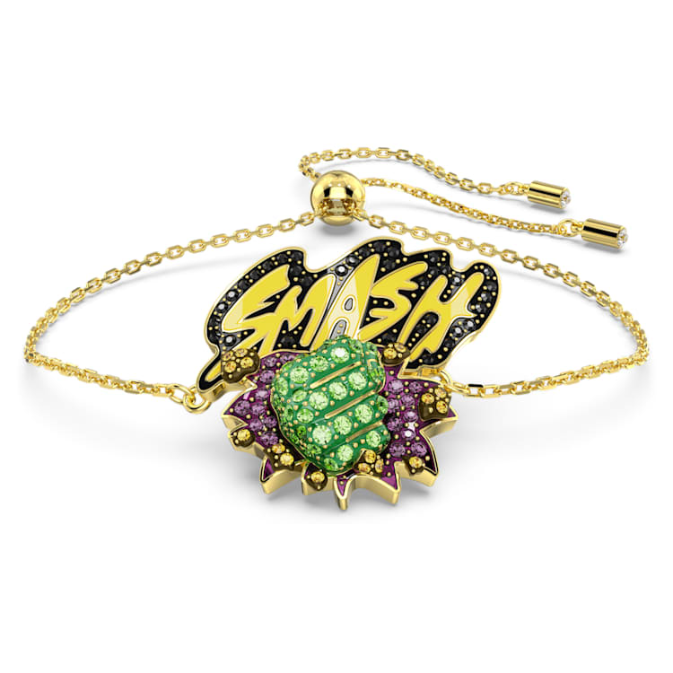 Marvel Hulk bracelet, Multicoloured, Gold-tone plated by SWAROVSKI