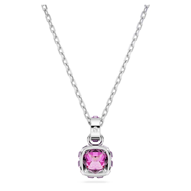 Swarovski Birthstone pendant Square cut February Purple Rhodium plated by SWAROVSKI Coquitlam Centre