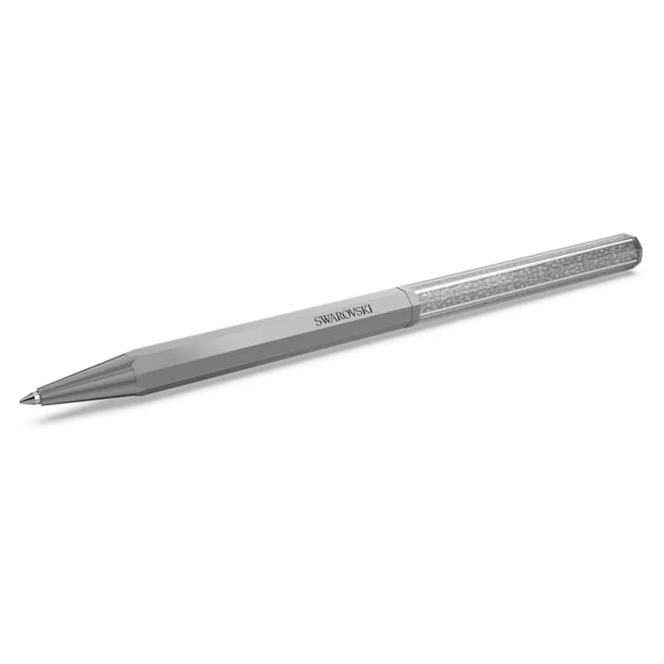 Crystalline ballpoint pen, Octagon shape, Grey, Graphite plated by SWAROVSKI