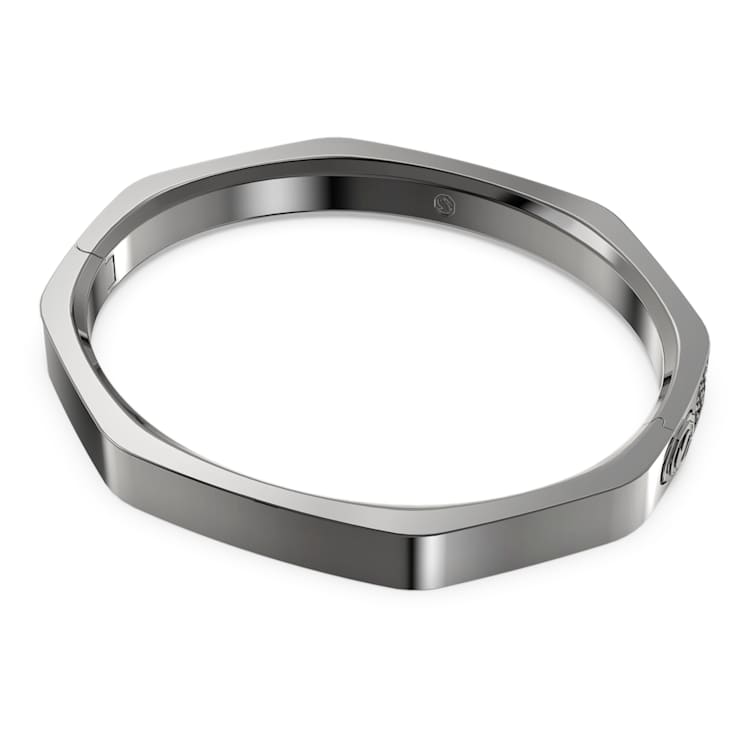 Dextera bangle, Octagon shape, Black, Ruthenium plated by SWAROVSKI