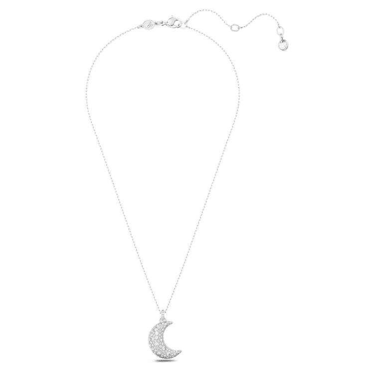 Sublima pendant, Moon, White, Rhodium plated by SWAROVSKI