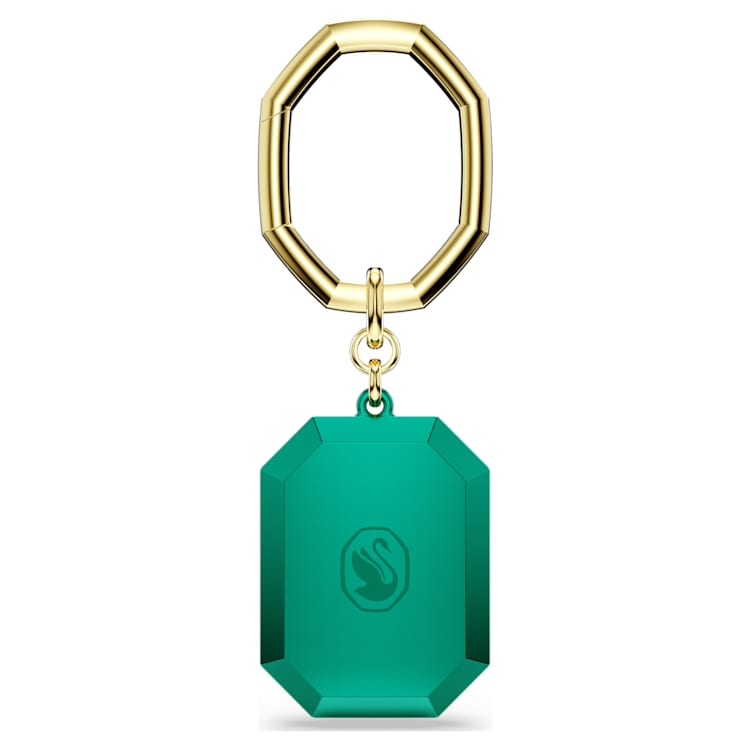 Key ring, Octagon cut, Green, Mixed metal finish by SWAROVSKI