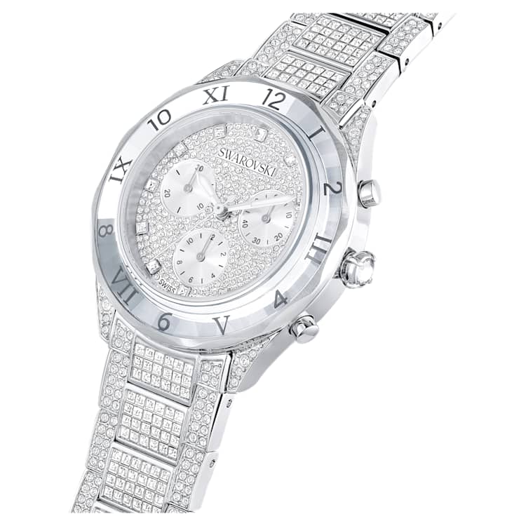 Dextera Lux watch, Swiss Made, Metal bracelet, Silver Tone, Stainless steel by SWAROVSKI