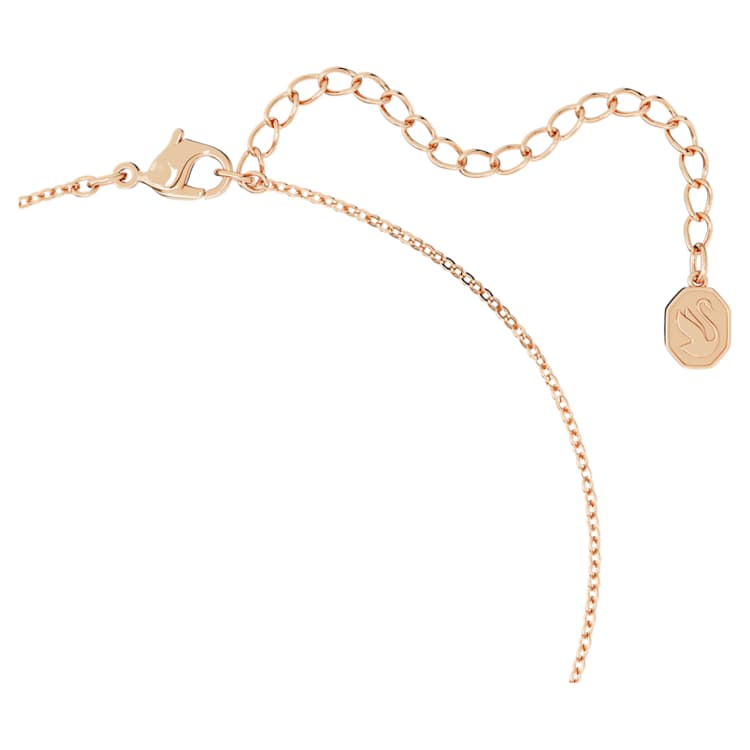 Originally Y pendant, Crystal pearl, White, Rose gold-tone plated by SWAROVSKI