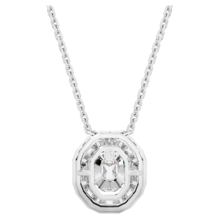 Mesmera pendant, Octagon cut, Small, White, Rhodium plated by SWAROVSKI