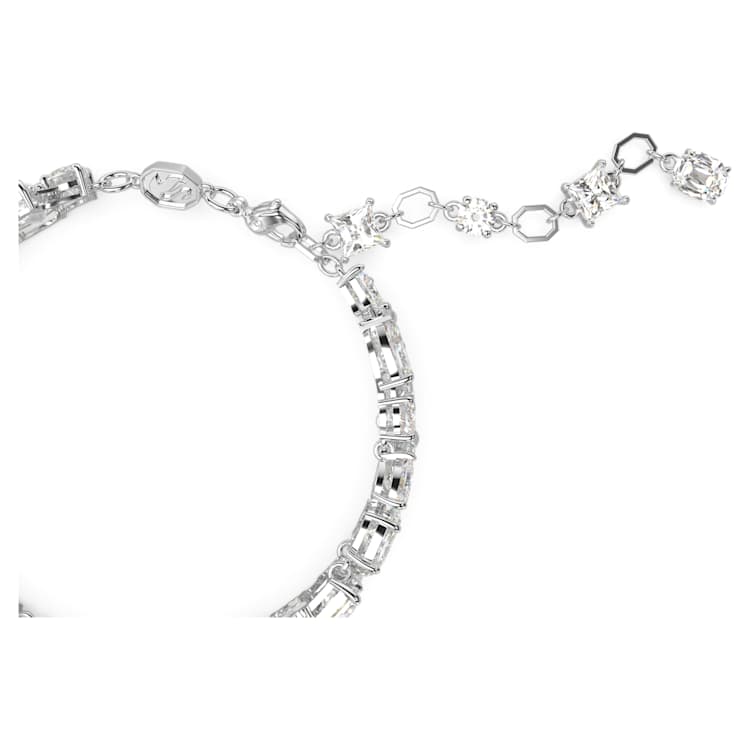 Mesmera bracelet, Mixed cuts, White, Rhodium plated by SWAROVSKI