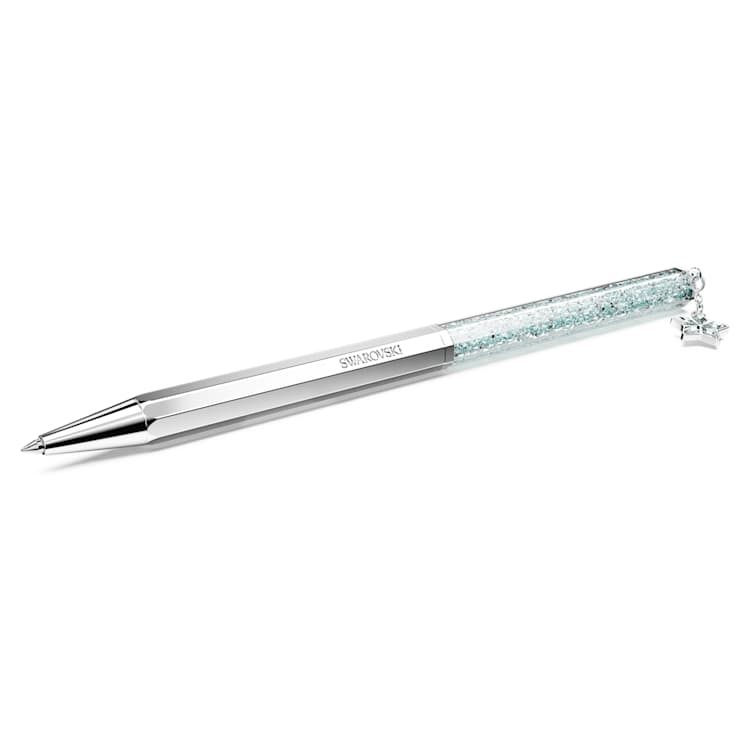 Crystalline ballpoint pen, Star, Blue, Chrome plated by SWAROVSKI