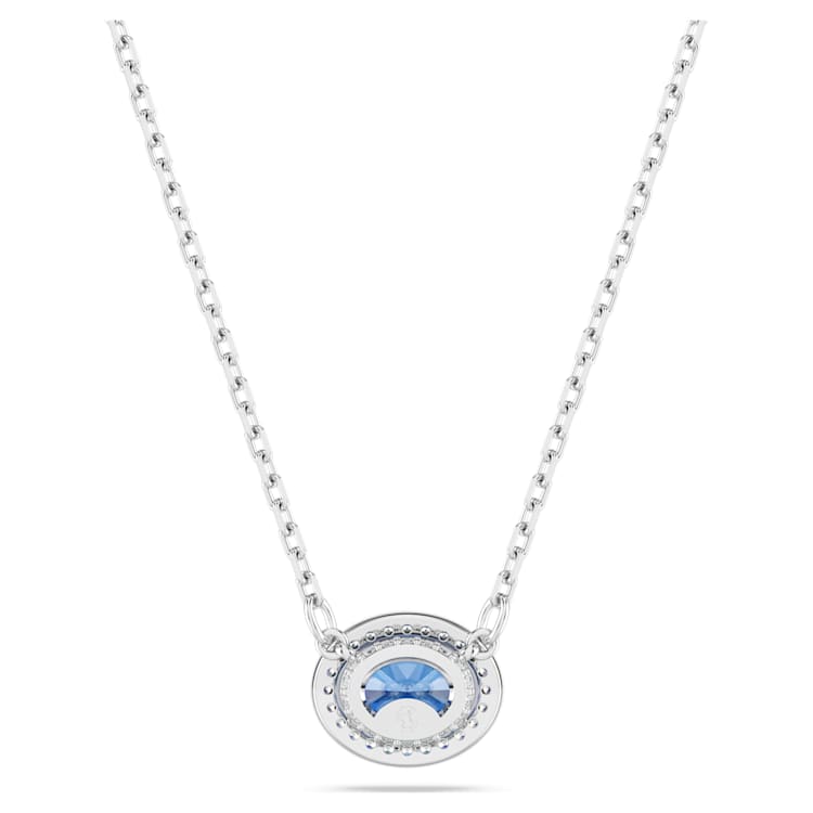 Una Angelic necklace, Oval cut, Blue, Rhodium plated by SWAROVSKI