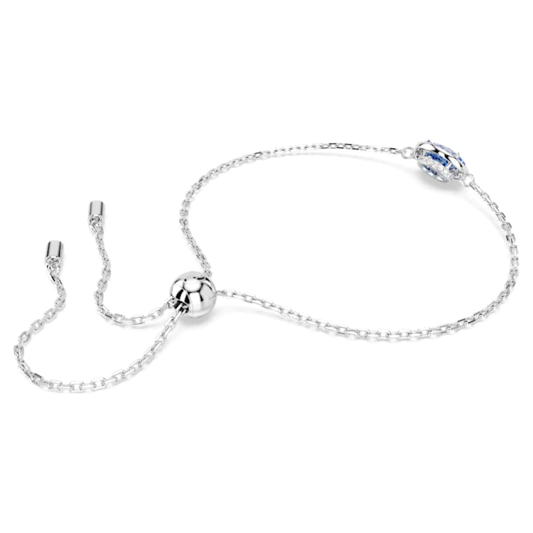 Una Angelic bracelet, Oval cut, Blue, Rhodium plated by SWAROVSKI